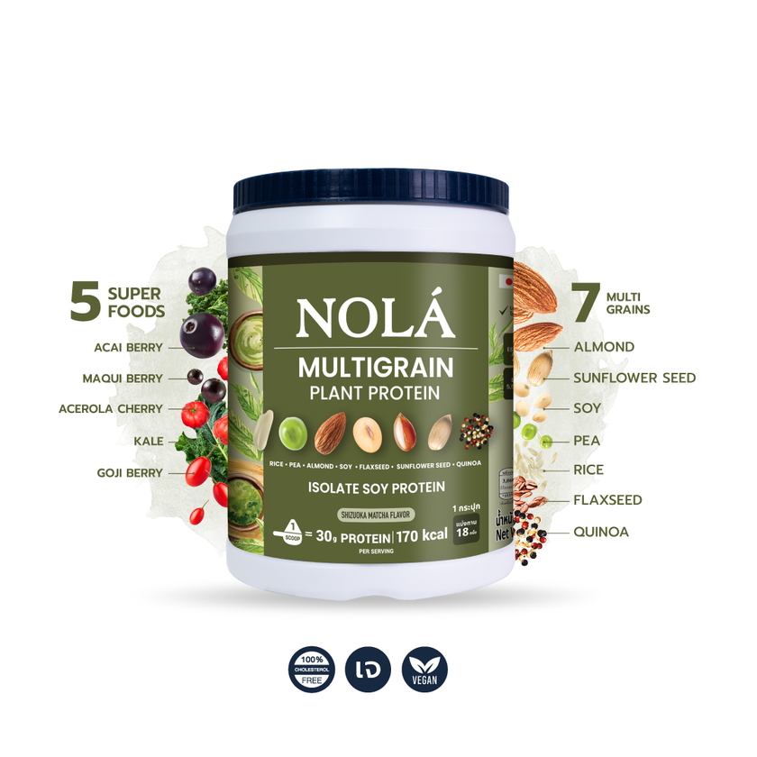 สูตรใหม่! โปรตีนพืช รส มัทฉะกรีนที 1 กระปุก Plant Protein + ซุปเปอร์ฟู้ดส์ Matcha