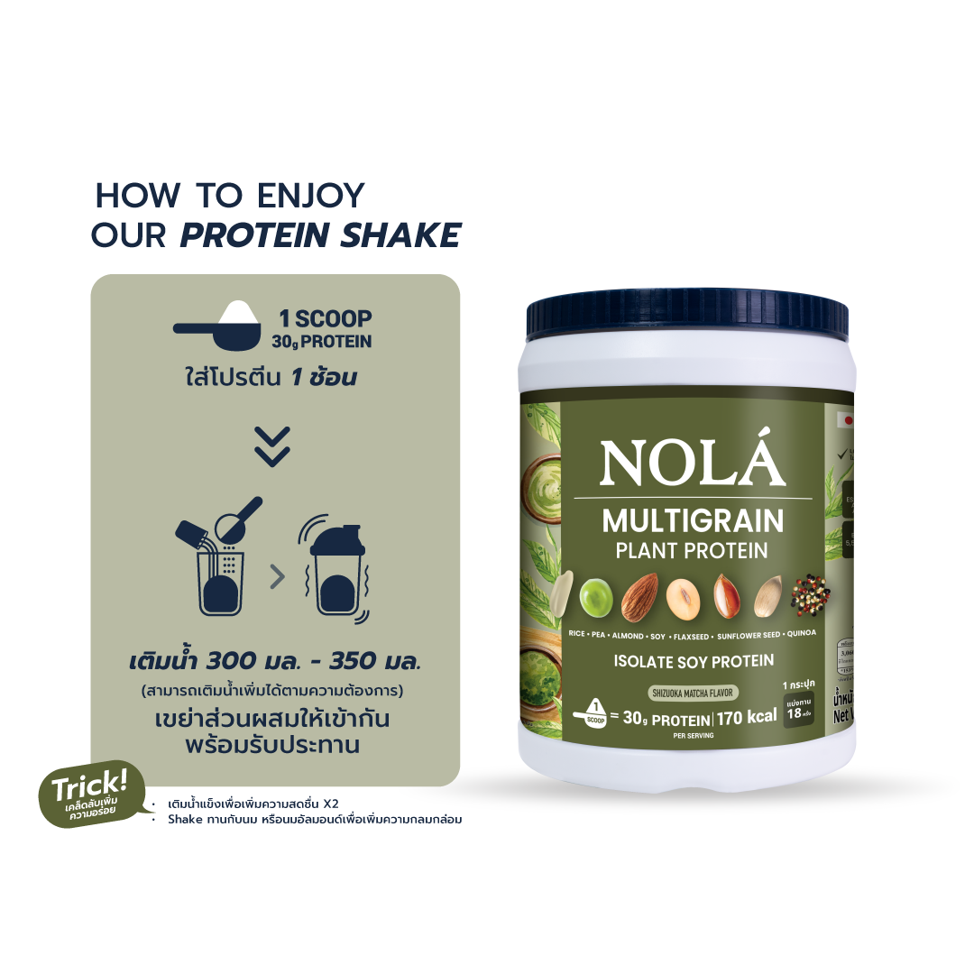 สูตรใหม่! โปรตีนพืช รส มัทฉะกรีนที 1 กระปุก Plant Protein + ซุปเปอร์ฟู้ดส์ Matcha