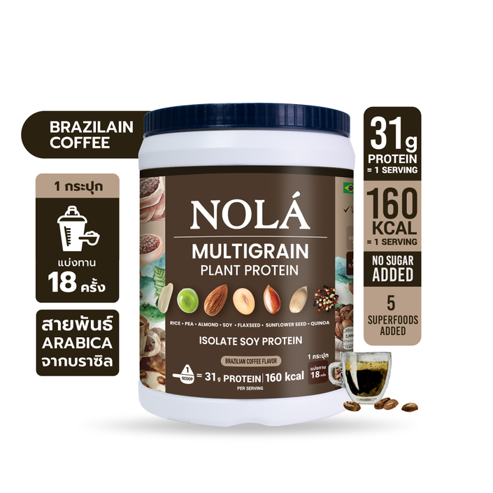 สูตรใหม่! โปรตีนพืช รส กาแฟจากอิตาลี 1 กระปุก Plant Protein + ซุปเปอร์ฟู้ดส์ Coffee