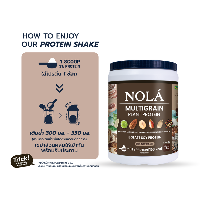 ฟรี White Shaker สูตรใหม่! โปรตีนพืช รส กาแฟจากอิตาลี 1 กระปุก Plant Protein + ซุปเปอร์ฟู้ดส์ Coffee