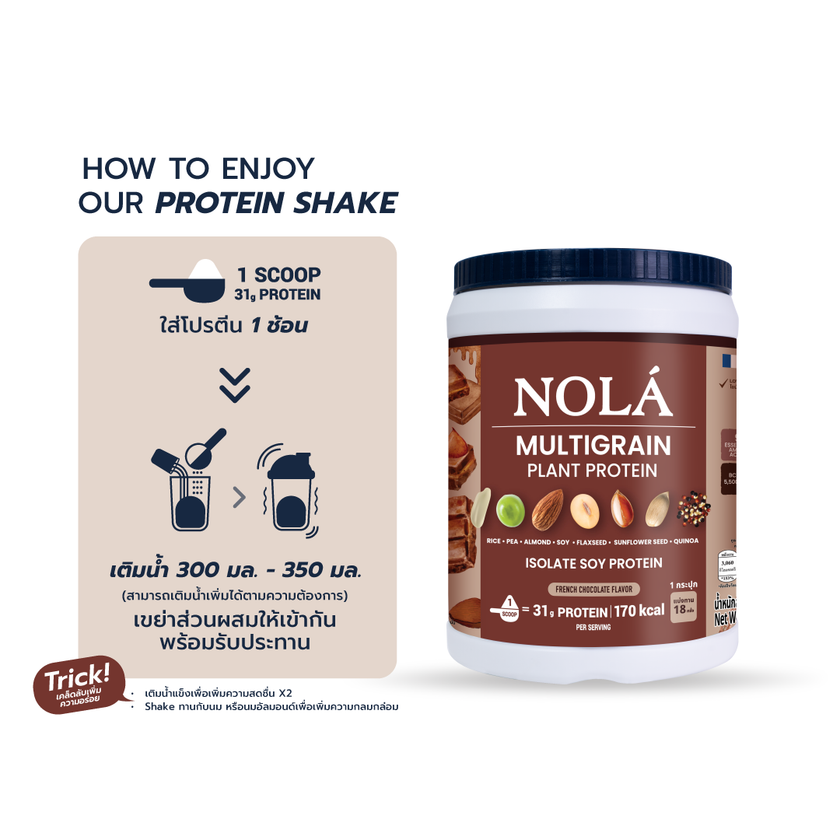 ฟรี White Shaker สูตรใหม่! โปรตีนพืช รส ช็อกโกเเลต 1 กระปุก Plant Protein French Chocolate