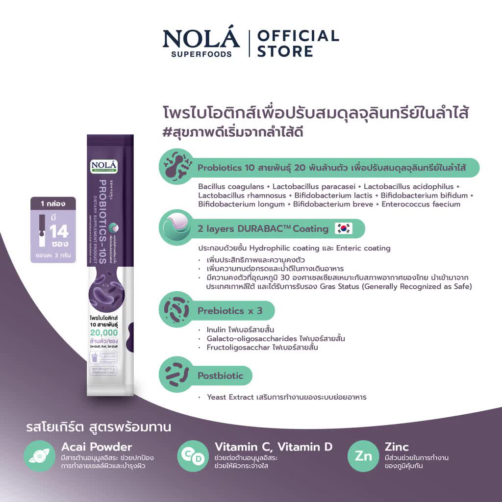 NOLA Asta CoQ10 Fusion Plus (30 Soft Capsules) + Probiotic 10S + Maqui Berry 60 แคป- แอสตาแซนธินเต็มโดส*6 มิลลิกรัม สุขภาพผิวดีและดูอ่อนเยาว์อย่างเป็นธรรมชาติ