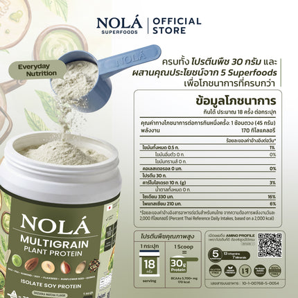 NOLA Superfoods Plant Protein Multigrain รสมัทฉะ 2 กระปุก + Zinc 60 แคปซูล 1 กระปุก
