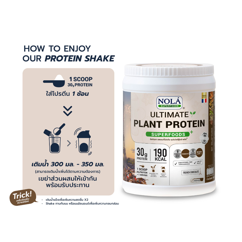 โปรตีนพืช รส ช็อกโกเเลต 1 กระปุก Plant Protein French Chocolate