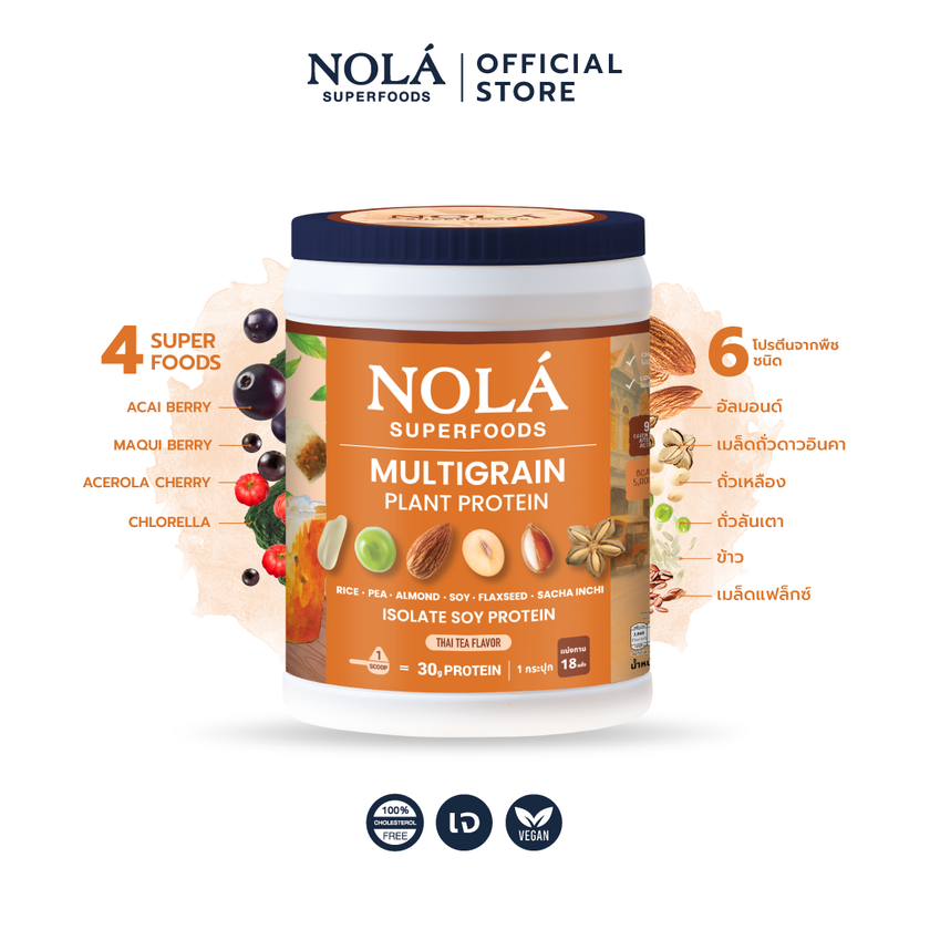 โปรตีนพืช รส ชาไทย 1 กระปุก Plant Protein + ซุปเปอร์ฟู้ดส์ Thai tea