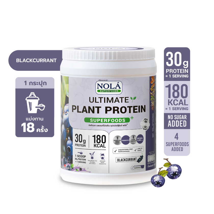 โปรตีนพืช รสแบล็คเคอแร้นท์ 1 กระปุก Plant Protein Blackcurrant