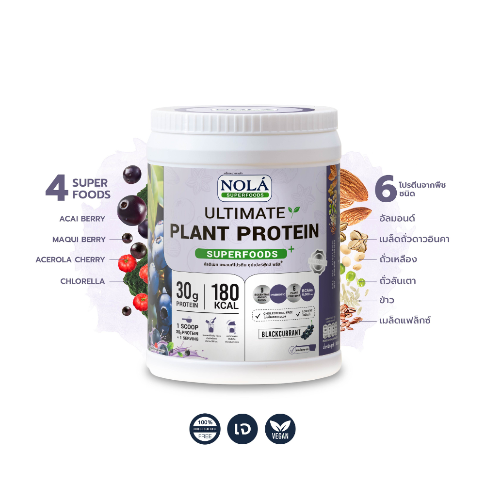 โปรตีนพืช รสแบล็คเคอแร้นท์ 1 กระปุก Plant Protein Blackcurrant