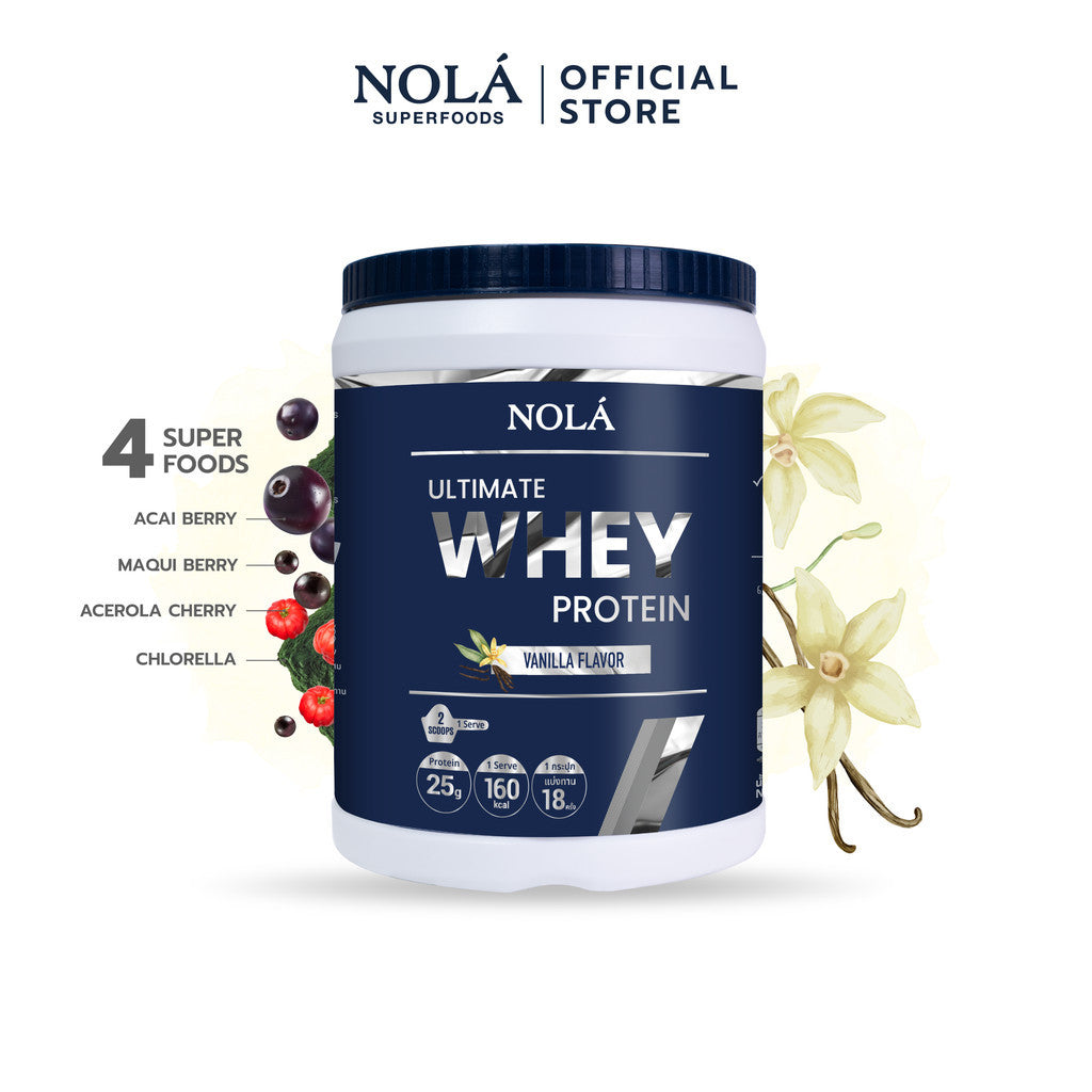[โฉมใหม่] NOLÁ Superfoods แบรนด์ โนล่า เวย์โปรตีน รสวนิลา 1 กระปุก Whey Protein + ซุปเปอร์ฟู้ดส์ Vanilla