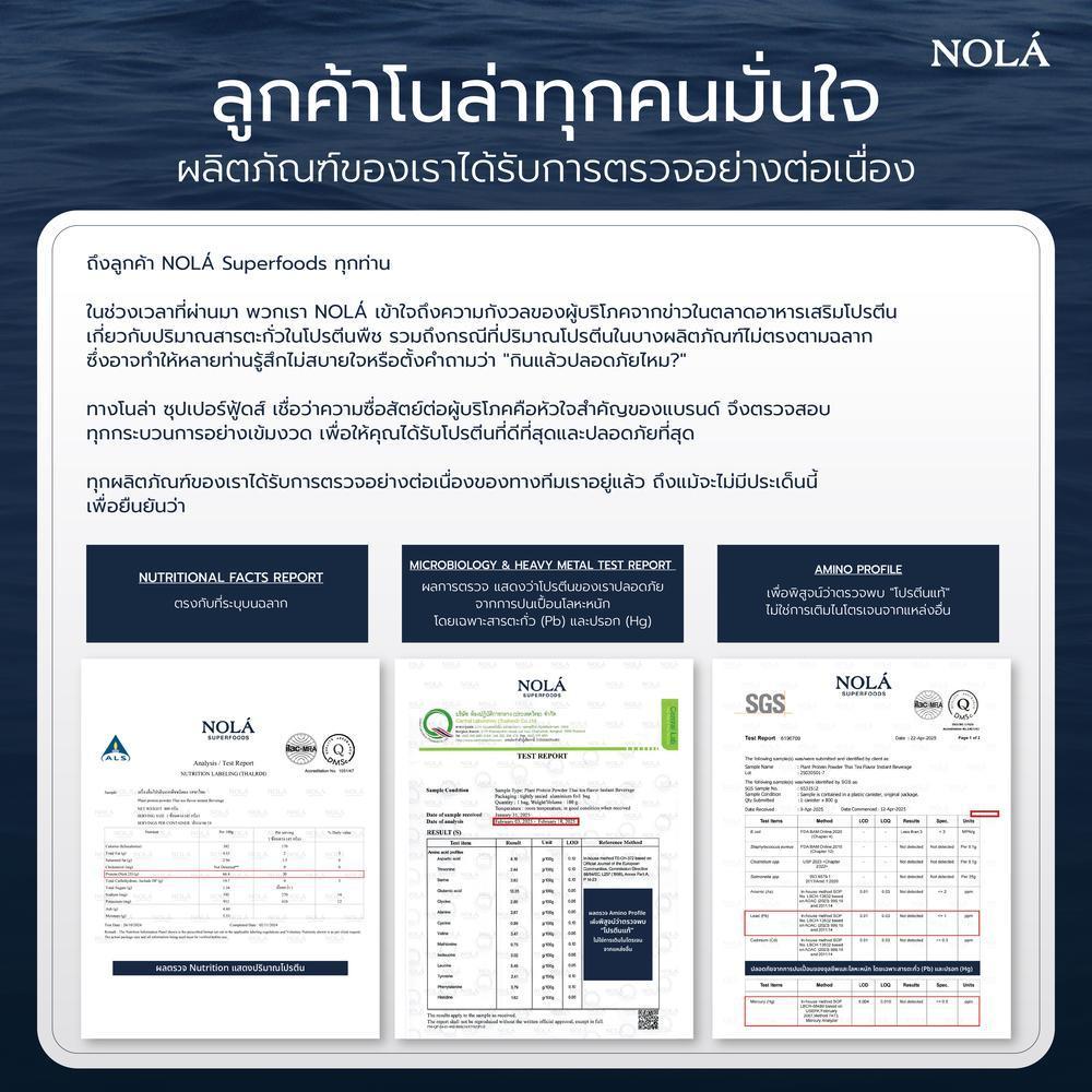 NOLÁ Superfoods โนล่า โปรตีนพืช  รสออริจินอล 1 กล่อง (สูตรใหม่) Multigrain Plant Protein Soy-Free
