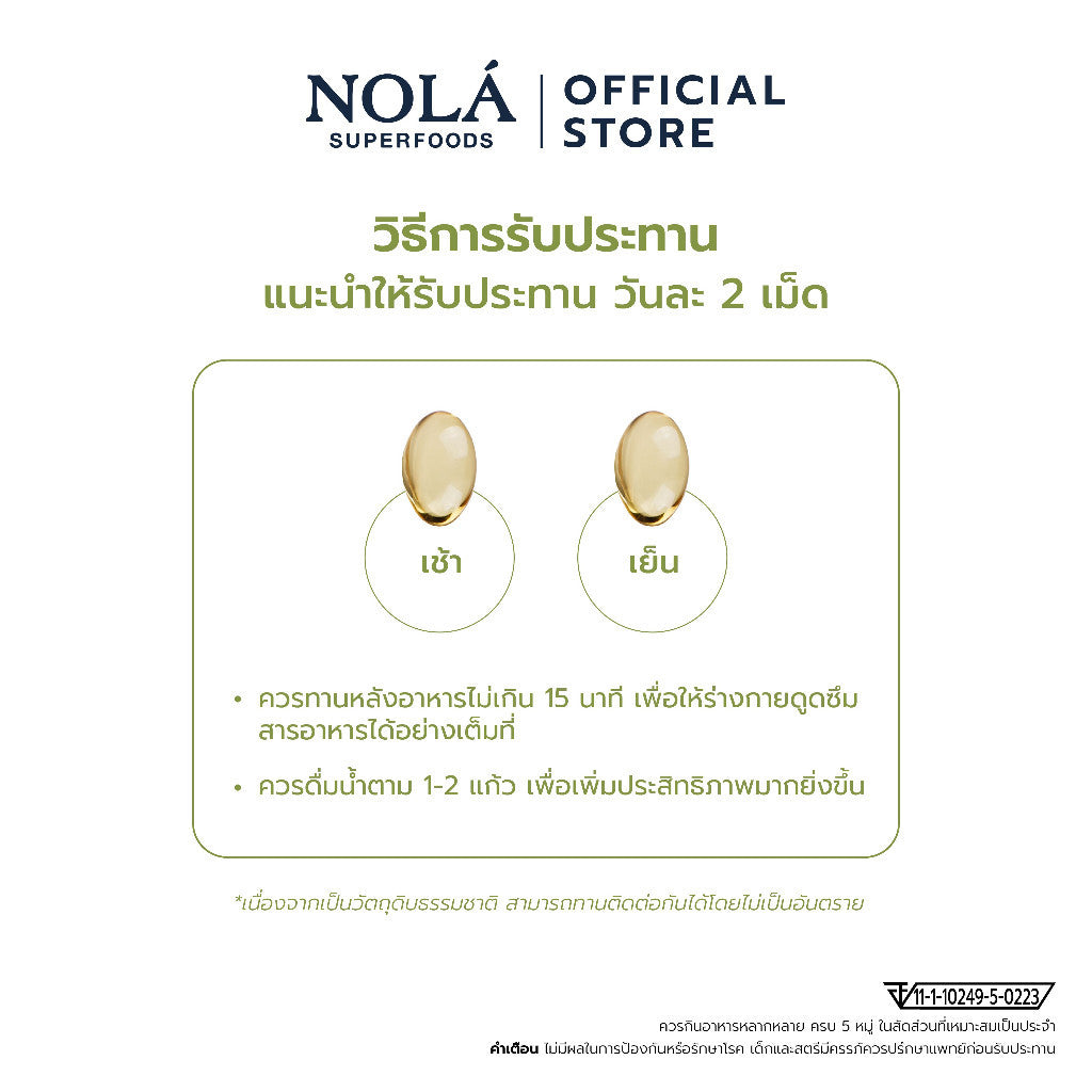 [EXP3010202] NOLÁ Superfoods น้ำมันอโวคาโด 60 ซอฟต์เจล AVOCADO Oil สกัดเย็น เพิ่มไขมันดี