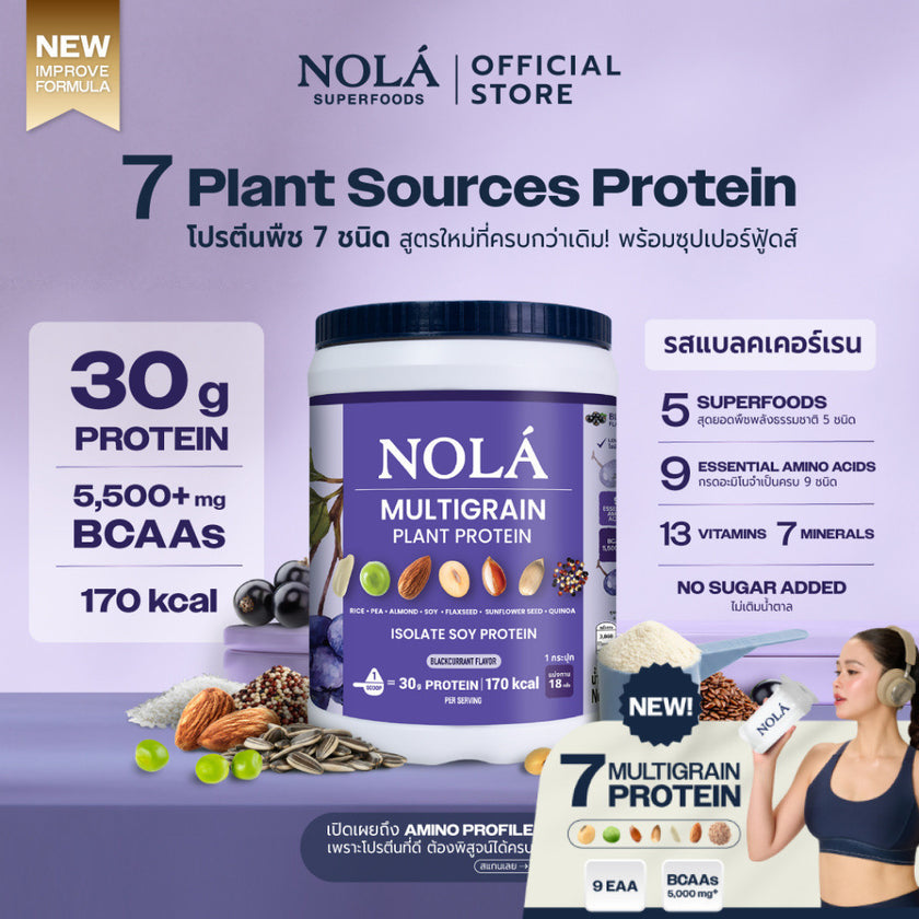 [EXP07022027] NOLÁ Superfoods โนล่า โปรตีนพืช รสแบล็คเคอร์แรนท์ 1 กระปุก Plant Protein Blackcurrant