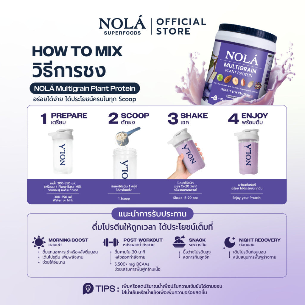 [EXP07022027] NOLÁ Superfoods โนล่า โปรตีนพืช รสแบล็คเคอร์แรนท์ 1 กระปุก Plant Protein Blackcurrant