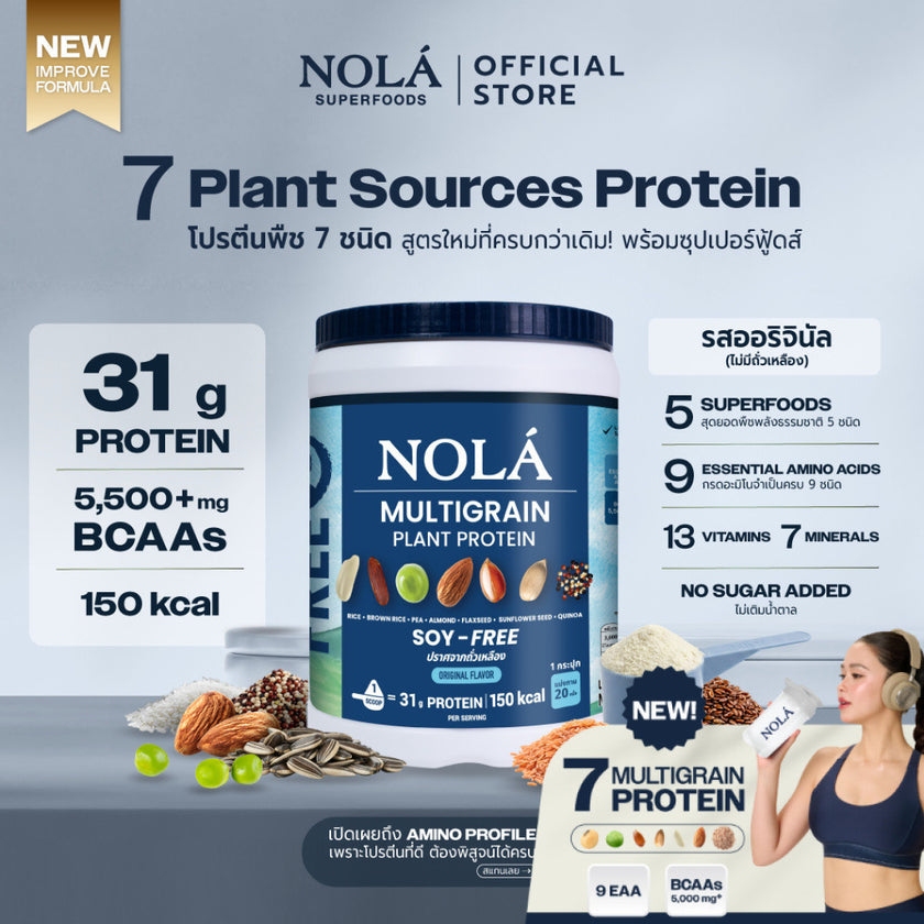 [EXP25032027] NOLÁ Superfoods โนล่า โปรตีนพืช รสออริจินอล SOY FREE 1 กระปุก + ซุปเปอร์ฟู้ดส์ Plant Protein