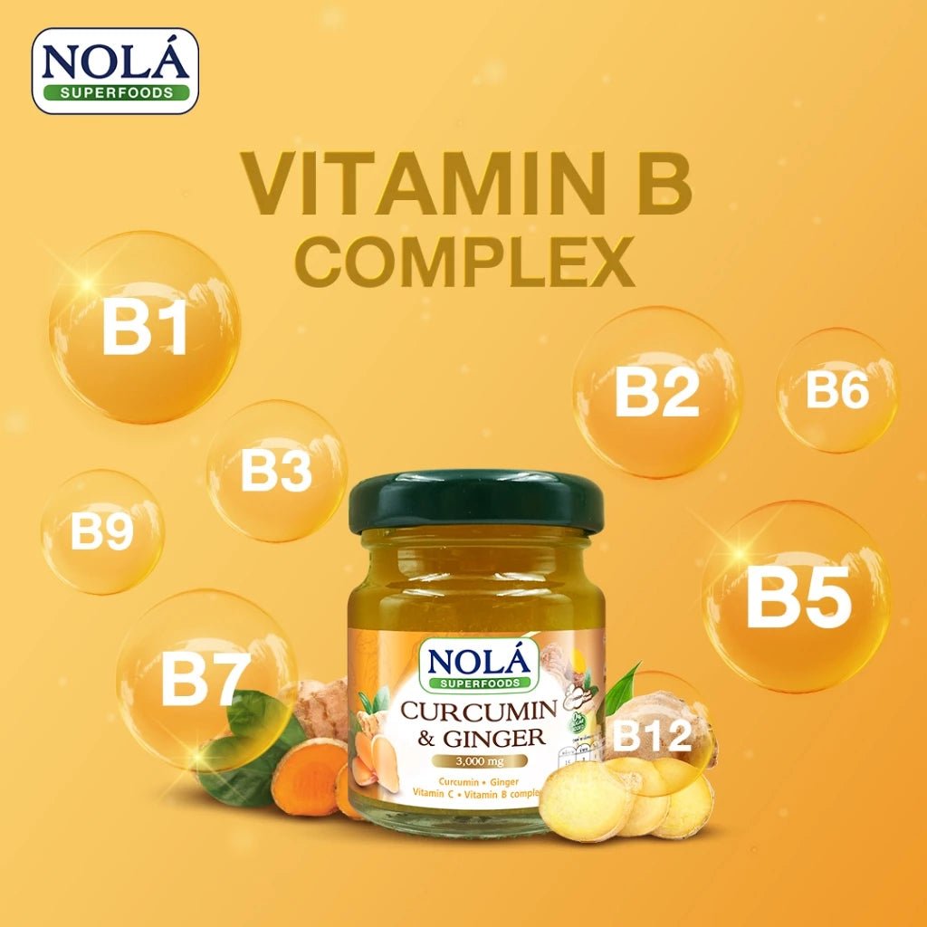 พร้อมดื่ม ขมิ้นชันและขิง 12 ขวด แบรนด์ โนล่า ซุปเปอร์ฟู้ดส์ Curcumin&Ginger