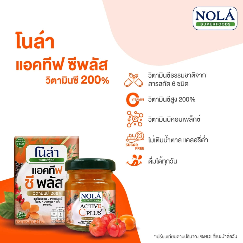 แอคทีฟซีพลัสพร้อมดื่ม 6 ขวด เสริมภูมิด้วย แบรนด์ โนล่า ซุปเปอร์ฟู้ดส์ สารสกัดเข้มข้น 6 ชนิด