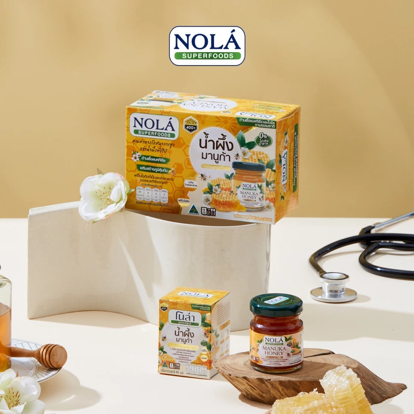 พร้อมดื่ม มานูก้า ฮันนี่ 12 ขวด แบรนด์ โนล่า ซุปเปอร์ฟู้ดส์ Manuka Drink