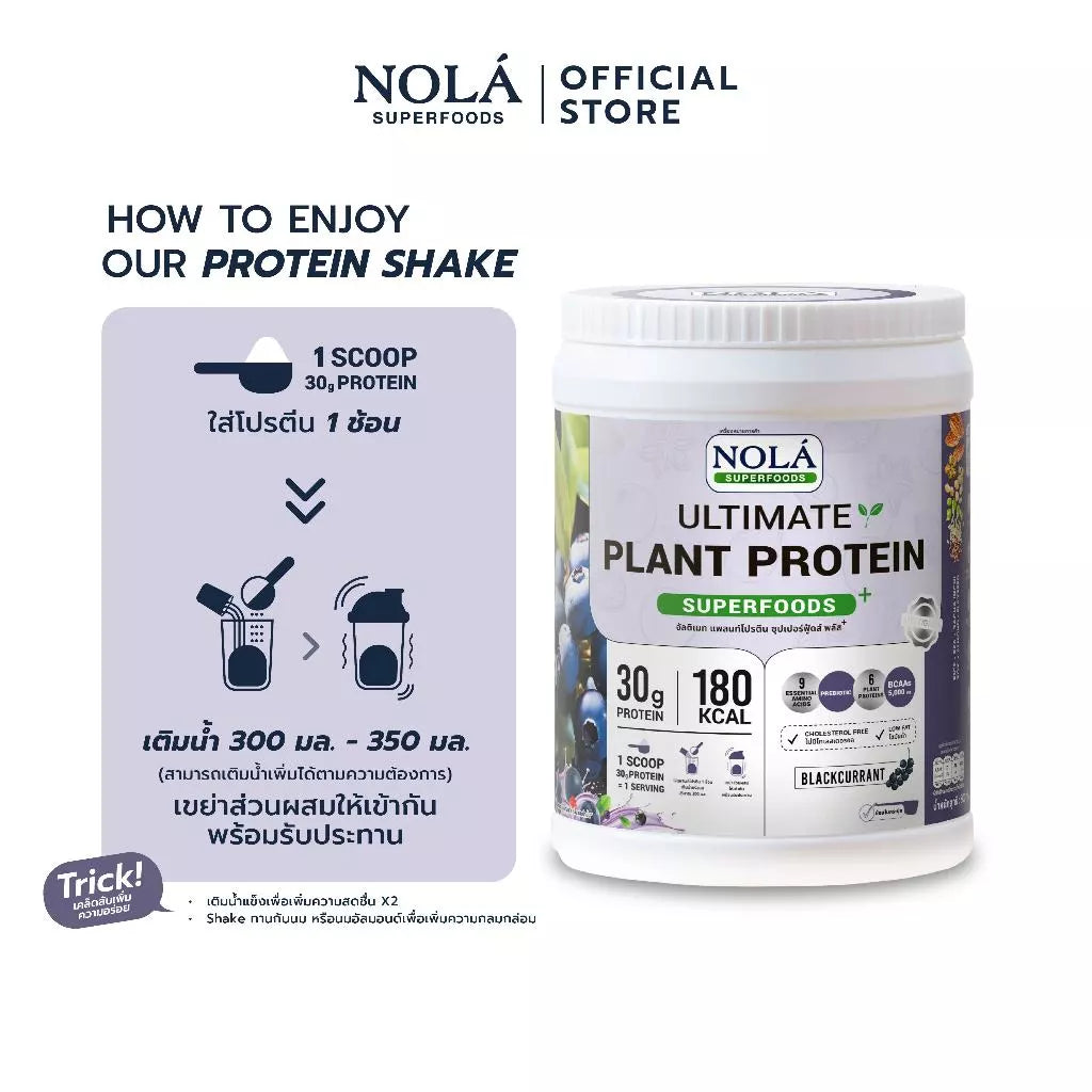 โปรตีนพืช รสแบล็คเคอแร้นท์ 1 กระปุก Plant Protein Blackcurrant