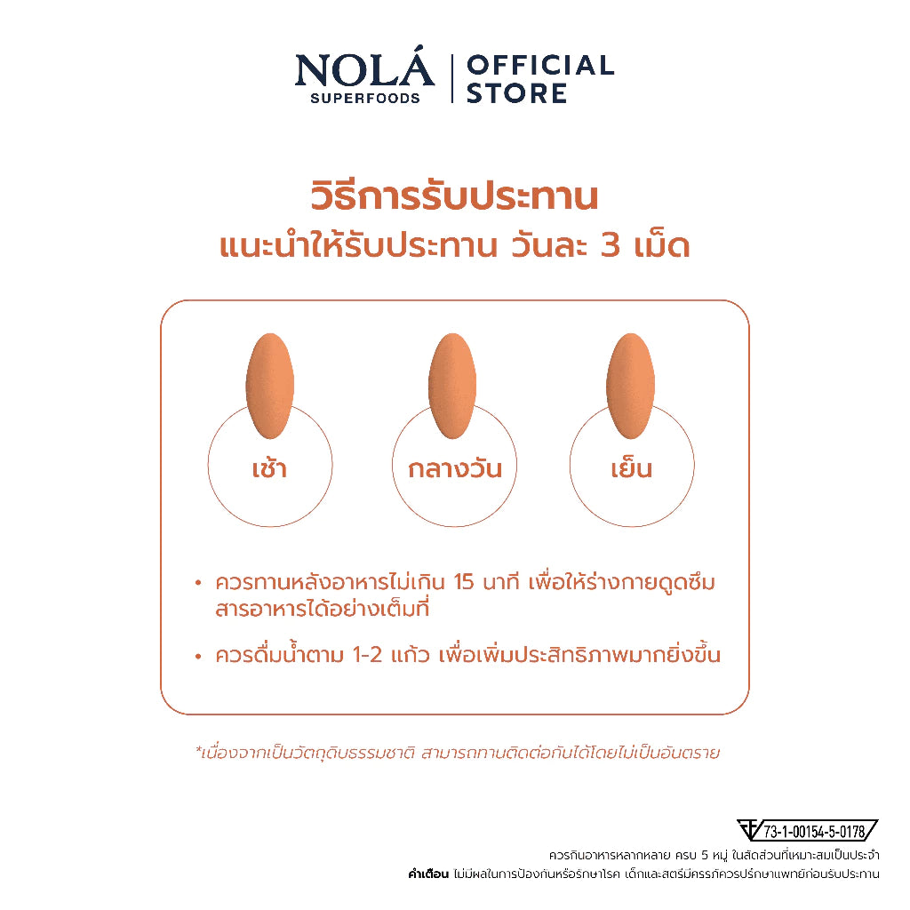 อะเซโรล่าเชอร์รี่ Acerola cherry 60 caps แบรนด์ โนล่า รวมซุปเปอร์ฟู้ดส์ 6 ชนิดในขวดเดียว