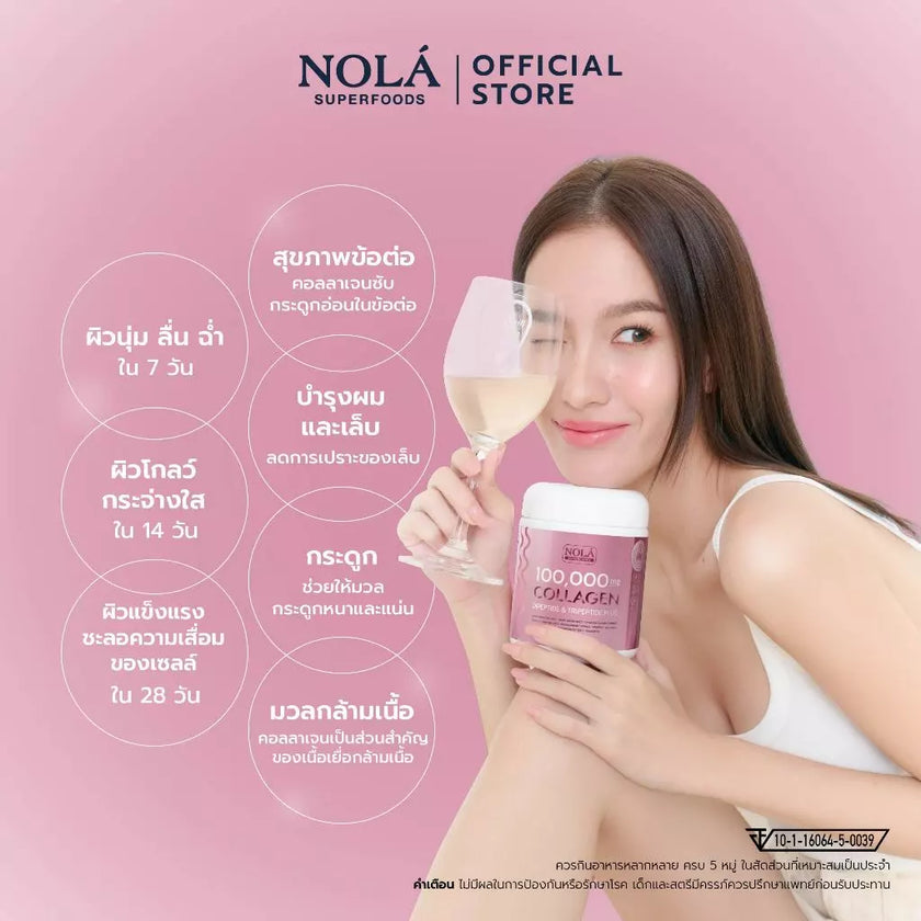 คอลลาเจน ไดเปปไทด์ พลัส 100,000 มิลลิกรัม Collagen ดูดซึมง่าย ให้ผิวชุ่มชื่นผิวอิ่มฟู