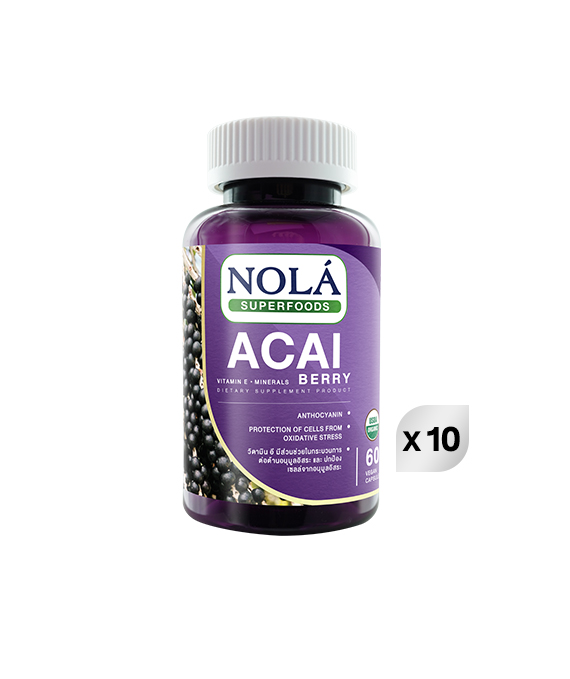 NOLA Acai Berry 60 Vegan Capsules ( 10 bottle)